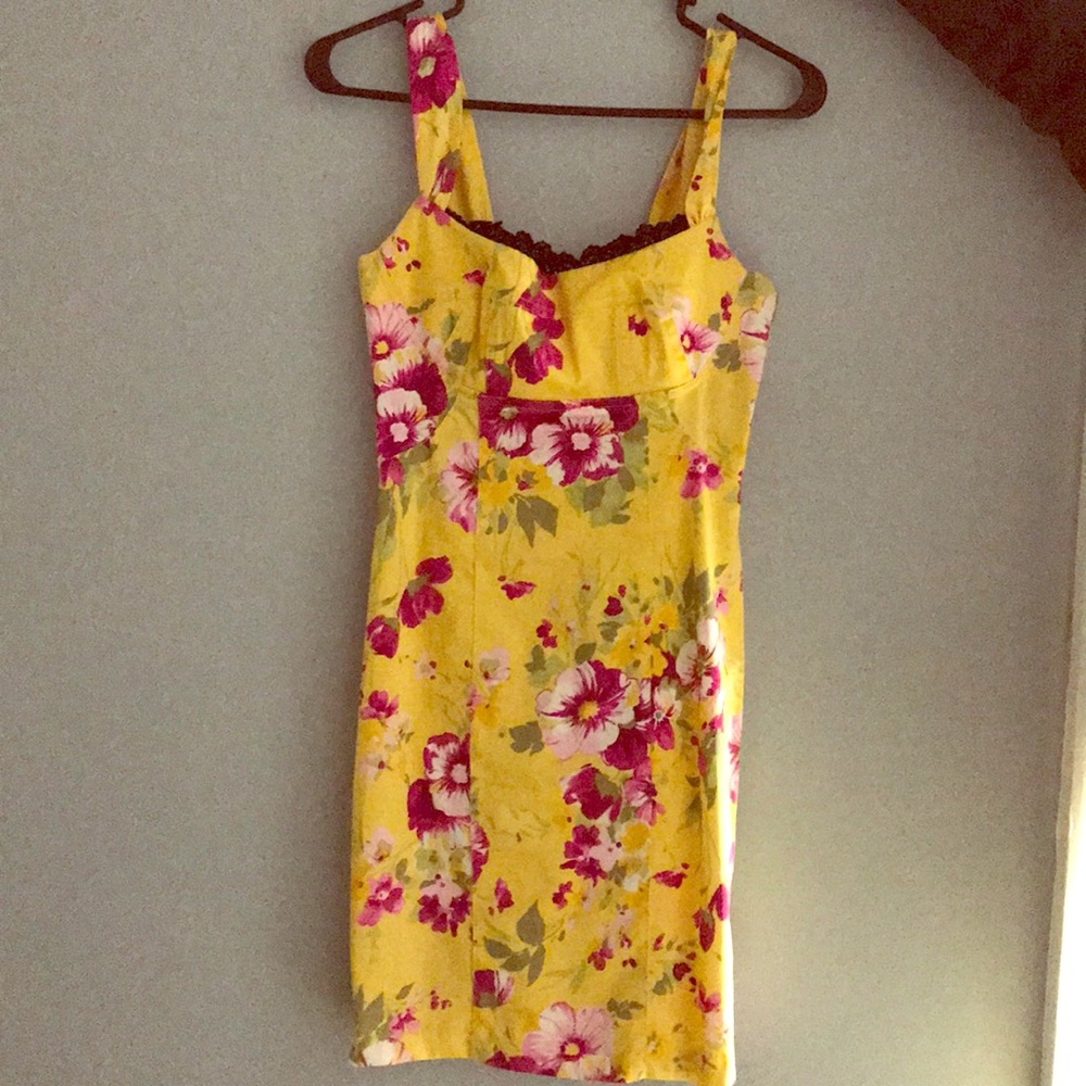 Yellow floral dress
